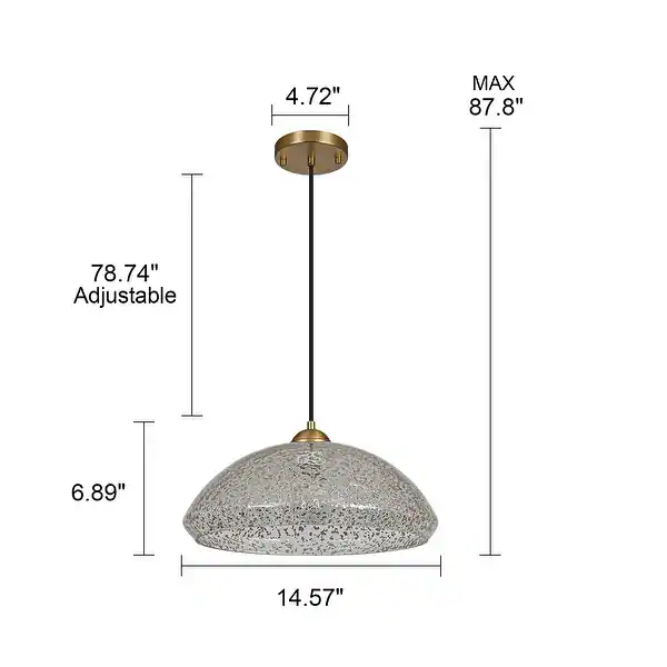 Modern Dome 1-Light Glass Pendant Light Single Chandelier - W14.6" - Image 2